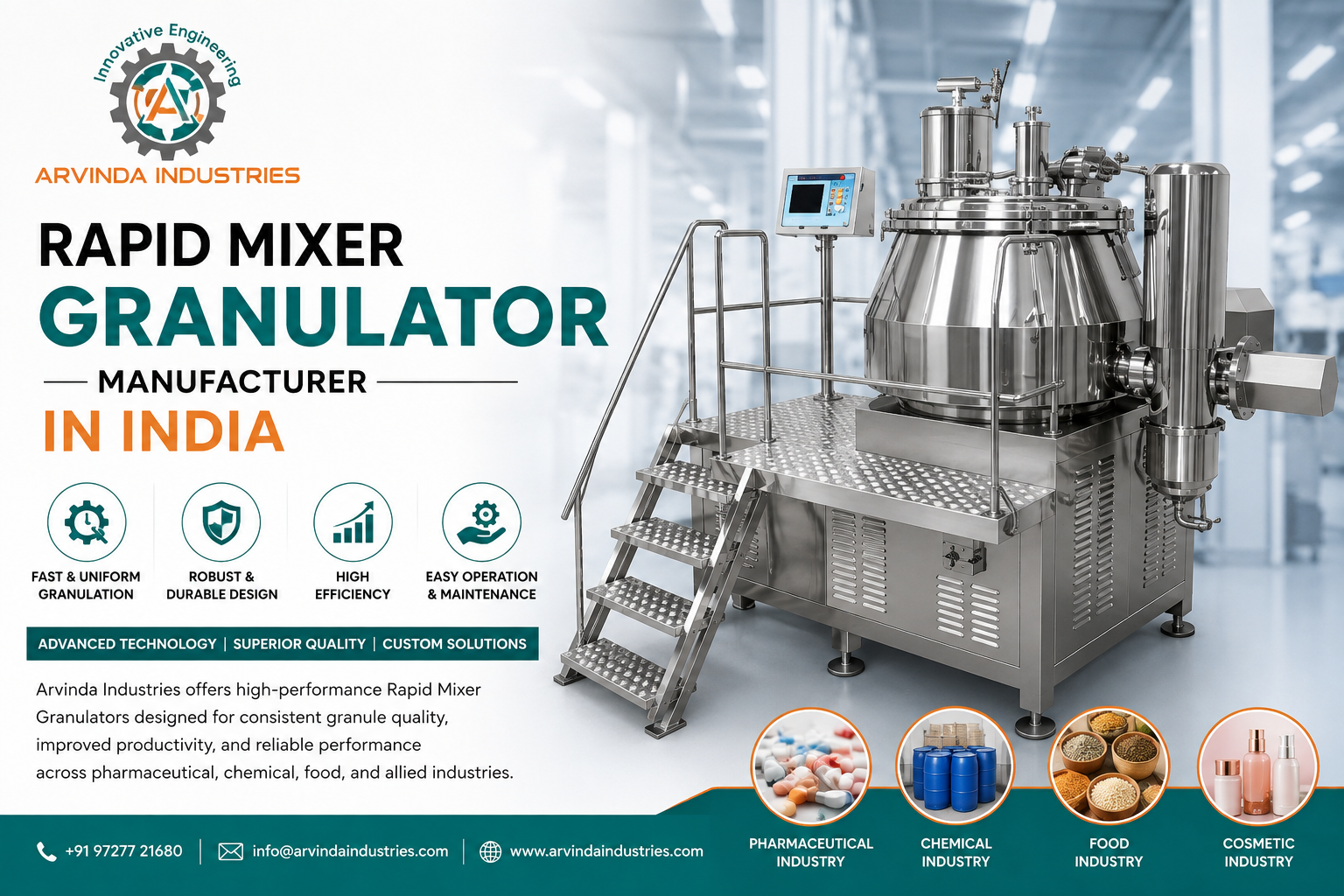 Rapid Mixer Granulator Manufacturer in India